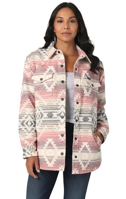 Wrangler Ladies Dusk Rose Southwestern Print Shacket