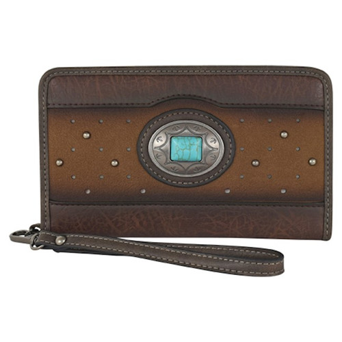 Justin Ladies Wallet Tonal with Studs, Inlay and Concho