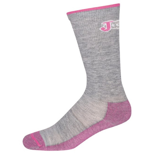 Justin Ladies Boot Sock Gray and Pink 2 Pack