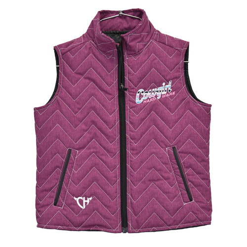 Cowgirl Hardware Youth Girls Berry Pink Quilted Vest