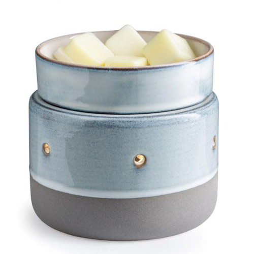 Candle Warmer Glazed Concrete 2-In-1 Deluxe Fragrance Warmer