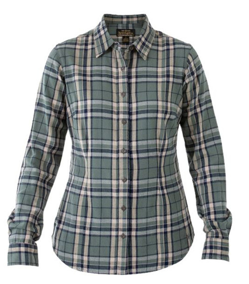 Noble Outfitters Women's Eucalyptus Plaid Flannel Long Sleeve Shirt