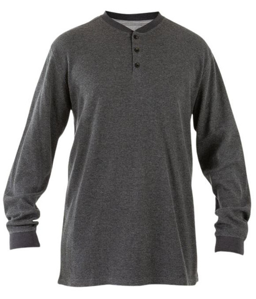Noble Outfitters Men's Charcoal Heather FullFlexx Henley Long Sleeve Shirt