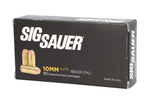 Sig Sauer 10MM, 180GR, Elite Ball, FMJ 50 Center file Pistol Cartridges