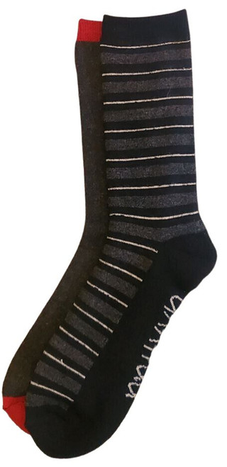 GaaHuu Men's 2 Pack Thermal Cushion Socks - Black Stripe