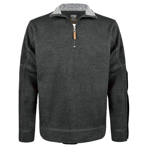 R Country Men's Salt and Pepper Charcoal Fleece 1/4 Zip Pullover
