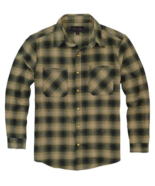 R Country Men's Brown Plaid Ombre Long Sleeve Flannel Shirt