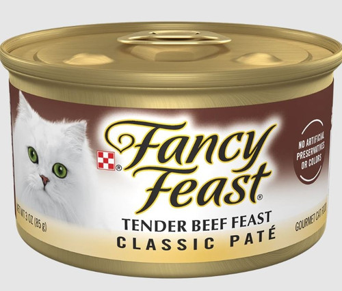 Fancy Feast Classic Pate Tender Beef Feast Gourmet Wet Cat Food 24ct/3oz