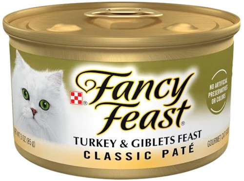 Fancy Feast Classic Pate Turkey & Giblets Feast Gourmet Wet Cat Food 3oz Single Pack