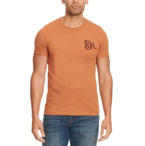 Red Dirt Hat Co. Mens Autumn Orange with Armadillo Desert Logo Short Sleeve Shirt