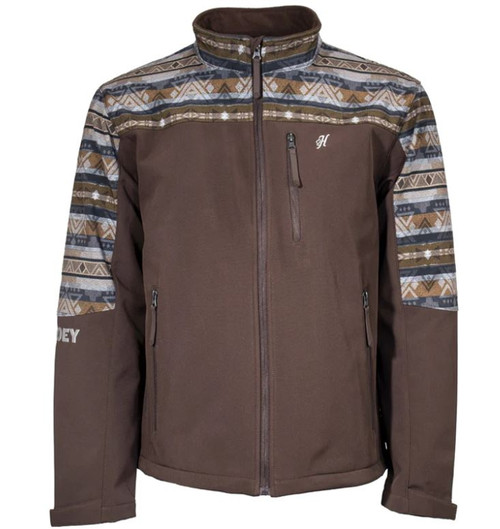 Hooey Mens Softshell Jacket Brown/Aztec