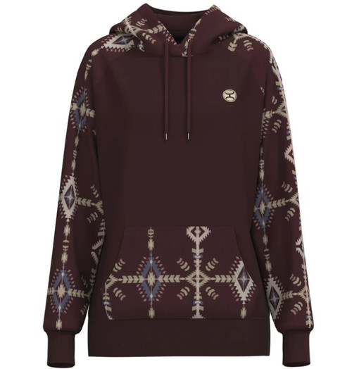 Hooey Womens Summit Maroon/Aztec Hoody