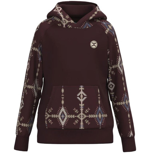 Hooey Girls Summit Maroon/Aztec Hoody