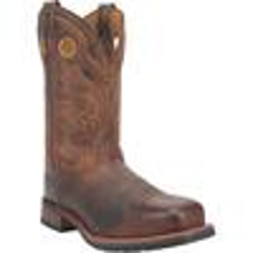 Laredo Men's Kane Tan Distressed Square Steel Toe Leather Work Boots