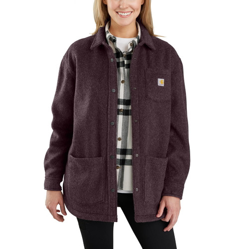 Carhartt Womens Loose Fit Brushed Fleece Shirt Jac