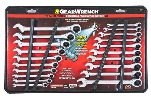 GearWrench- SAE/Metric Ratcheting Wrench Set - 20 Piece