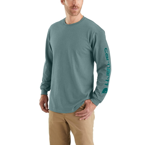 Carhartt Mens Loose Fit Heavyweight Sleeve Logo Graphic Long Sle