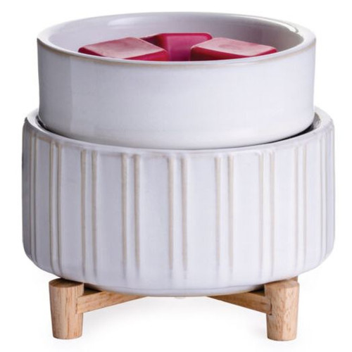 Candle Warmers Ceramic & Wood 2-in-1 Classic Fragrance Warmer