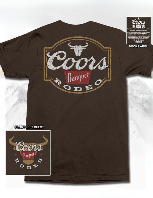 Coors Banquet Mens Rodeo Brown Short Sleeve Shirt