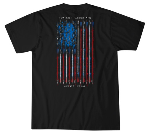 Howitzer Mens Black Arrow Flag Short Sleeve T-Shirt