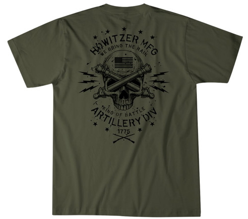 Howitzer Mens Green Artillery Division Short Sleeve T-Shirt