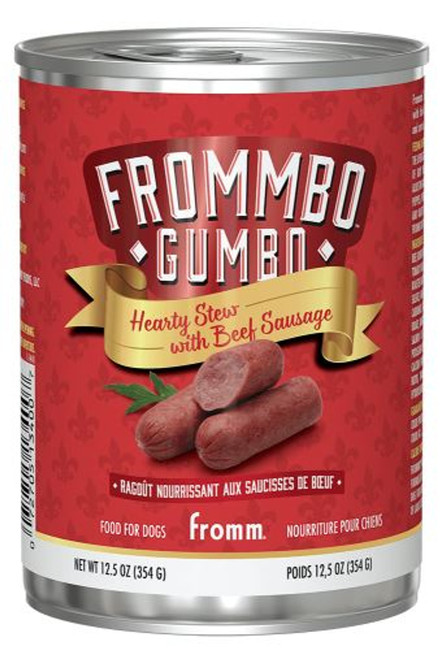 Frommbo Gumbo Hearty Stew with Beef Sausage Wet Canned Dog Food - 12.5 oz