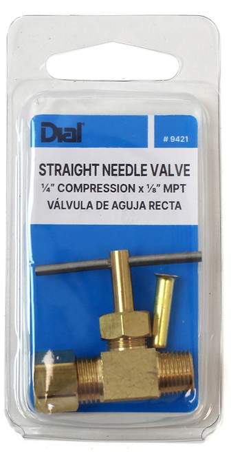 Dial 9421 Needle Valve, Straight, Brass, For: Evaporative Cooler Purge Systems