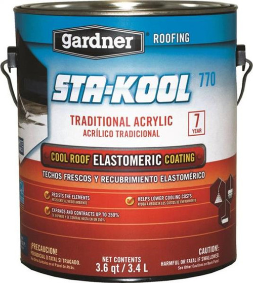 Gardner Sta-Kool Traditional Acrylic Elastomeric Roof Coating 1 Gallon - White