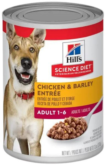 Hill's Science Diet Adult 1-6 Chicken & Barley Entree Canned Dog Food, 13 oz