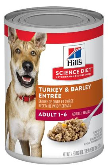 Hill's Science Diet Adult 1-6 Turkey & Barley Entree Canned Dog Food, 13 oz