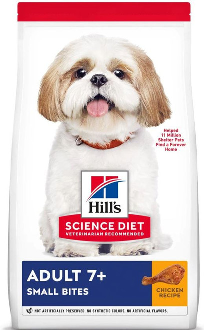 Hill's Science Diet Senior 7+ Small Bites Chicken Meal, Barley & Brown Rice Recipe Dry Dog Food - 5 lb Bag