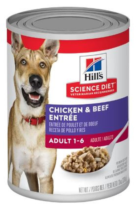 Hill's Science Diet Adult 1-6 Chicken & Beef Entree Canned Dog Food, 13 oz