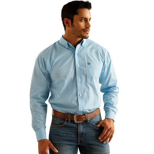 Ariat Men's WF Remington Sky Blue Long Sleeve Western Shirt