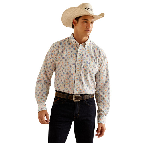 Ariat Men's WF Remington Oatmeal Long Sleeve Western Shirt