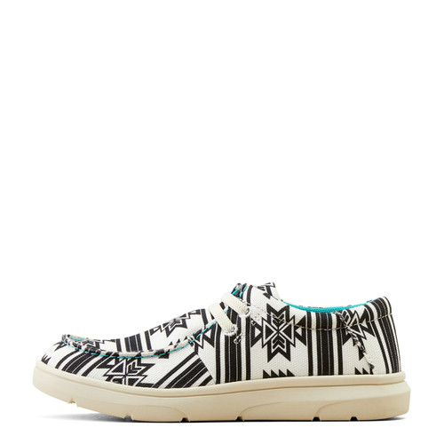 Ariat Girl's Hilo Black/White Stark Southwest Casual Slip On Shoes Ariat Girl's Hilo Black/White Stark Southwest Casual Slip On Shoes