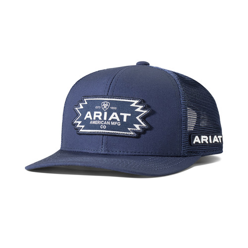 Ariat Men's Navy Cap with Southwest Shaped Patch with Ariat Logo