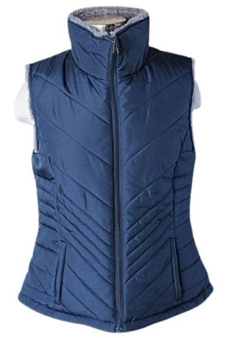 Keren Hart Women's Reversible Double Pocket Full Zip Puffer Vest