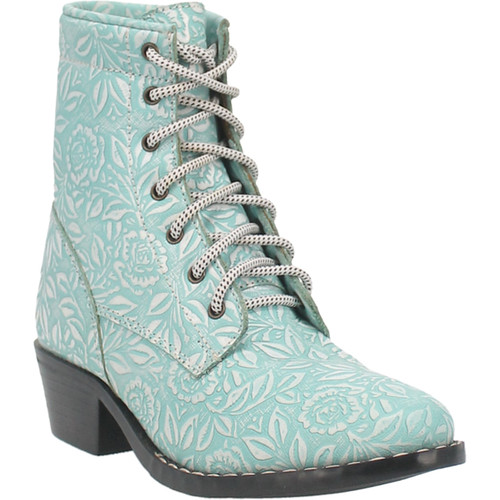 Dan Post Girl's Round Toe Chantey Teal Lace Up Boots