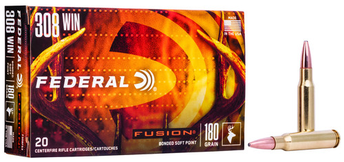 Federal Fusion 308 Win 180 gr Fusion Soft Point 20 Per Box/ 10 Cs