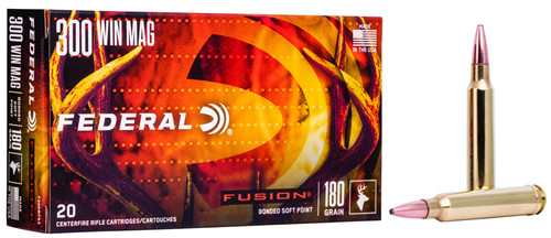 Federal Fusion 300 Win Mag 180 gr Fusion Soft Point 20 Per Box/ 10 Cs