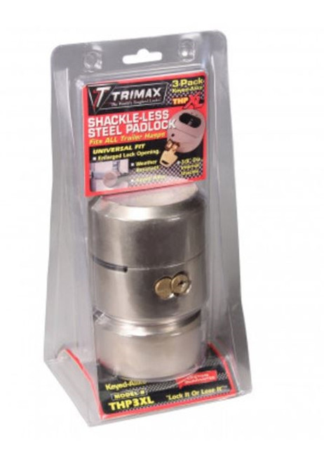 Trimax - THP3XL Hockey-Puck Shackle Trailer Door Lock-3 Pack