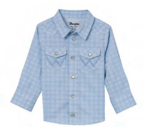 Wrangler Boys Infant Blue Western Snap Shirt