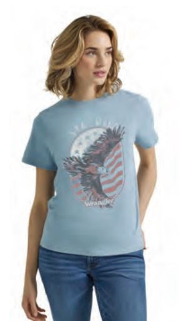 Wrangler Womens Ashley Blue Regular Fit T-Shirt