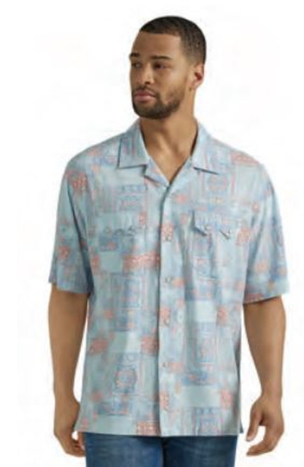 Wrangler Mens Short Sleeve Multi Color Coconut Cowboy