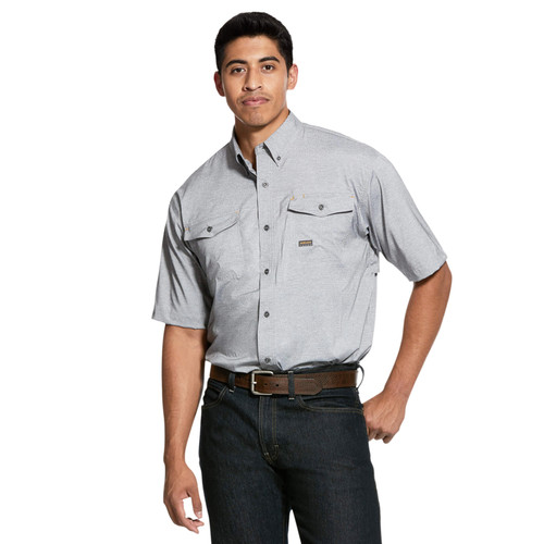 Ariat Men's Charcoal Heather Rebar Made Tough VentTEK DuraStretch Work Shirt