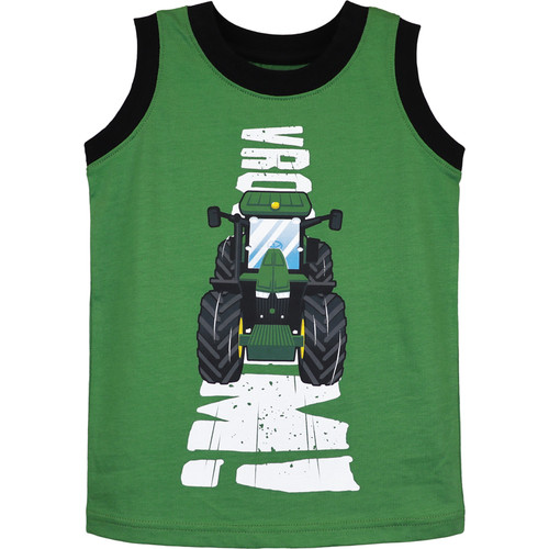 John Deere Boys Green and Black Sleeveless Shirt