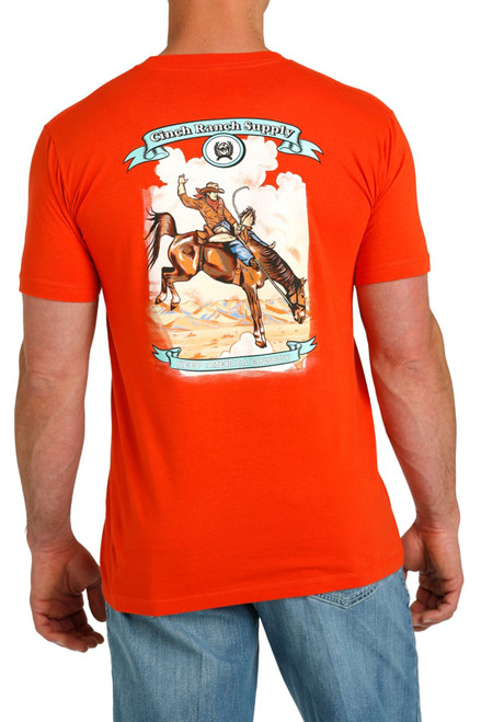 Cinch Men's Red Ranch Supply Short Sleeve Rodeo Graphic Shirt