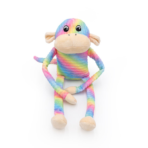 Zippy Paws Spencer the Crinkle Monkey Large Rainbow