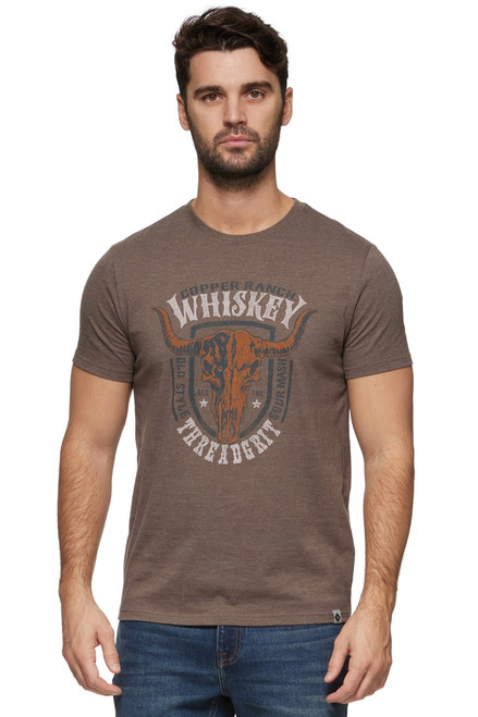 Threadgrit Mens Copper Ranch Whiskey Tee