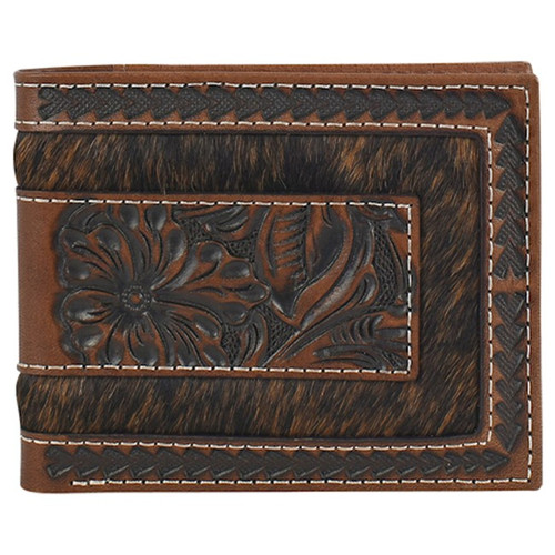 Justin Men's Genuine Leather Bifold Wallet w/Tooling